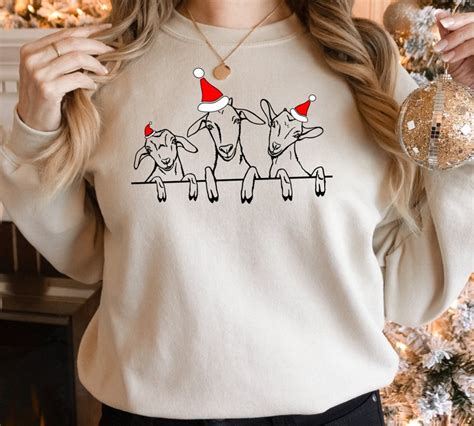 Goats Christmas Sweatshirt Kid Christmas Sweatshirt Goats Etsy