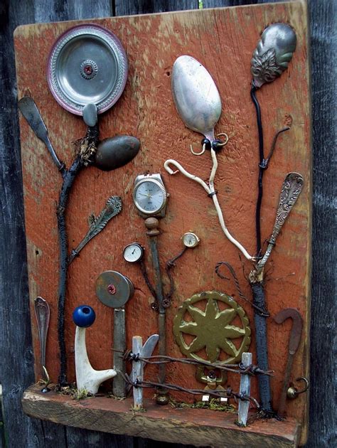 Garden Themed Assemblage Art Assemblage Art Junk Art Garden Art