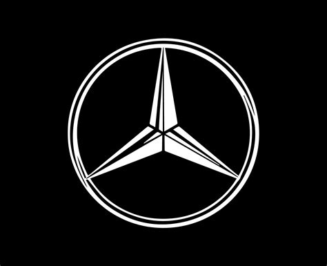 Mercedes Benz Brand Logo Symbol White Design German Car Automobile