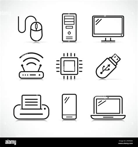 Vector Illustration Of Computer Science Icons Set Stock Vector Image