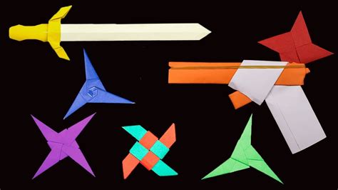 Top 06 Easy Origami Ninja Star Sword Gun How To Make Youtube