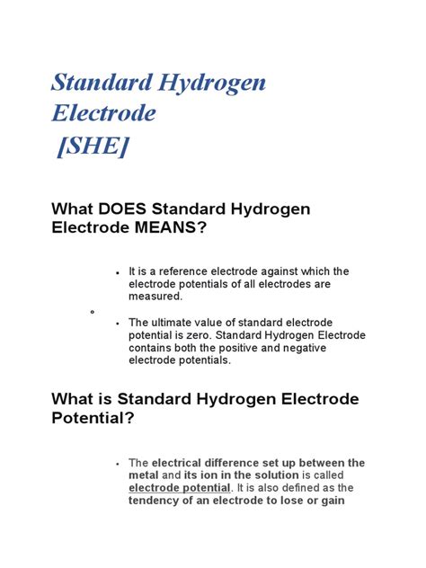 standard hydrogen electrode  redox anode
