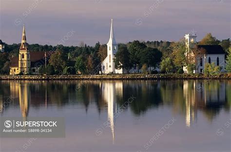 Three churches at Mahone Bay, Nova Scotia, Canada - SuperStock