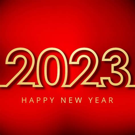 Free Vector Happy New Year Golden Text 2023 Celebration Red Background