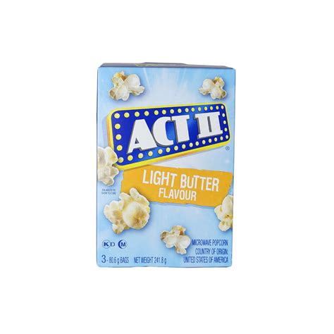 Act 2 Light Butter Popcorn 3 x 80.6g - Looters