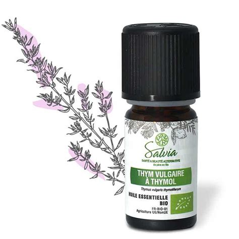 Huile essentielle bio Thym vulgaire à thymol par Salvia