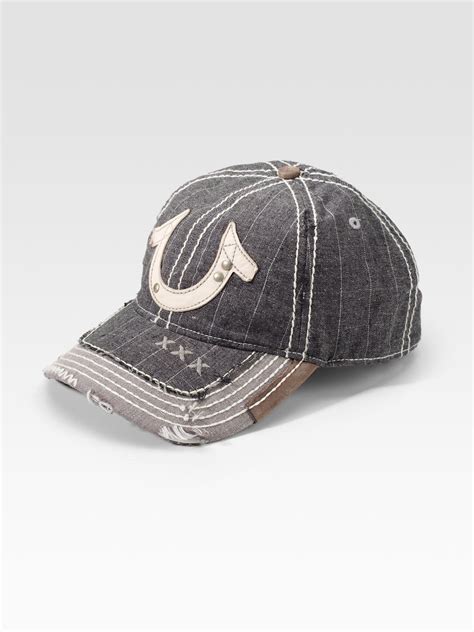 True Religion Pinstripe Horseshoe Hat In Gray For Men Black Lyst