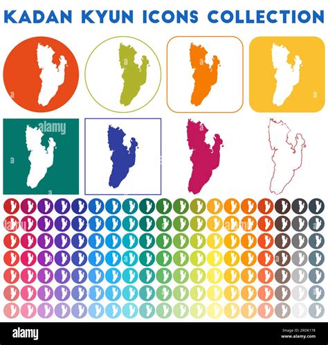 Kadan Kyun Icons Collection Bright Colourful Trendy Map Icons Modern