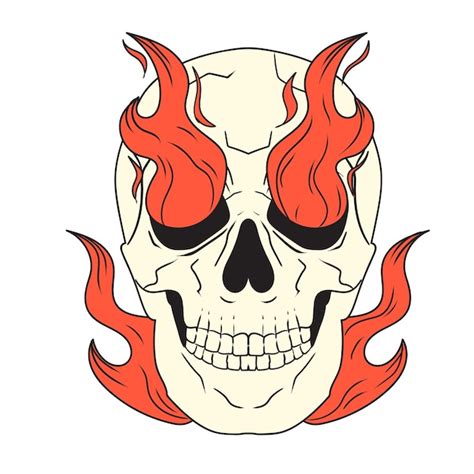Premium Vector Skull Flames Illustration