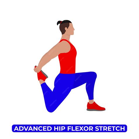 Premium Vector | Vector man doing advanced hip flexor stretch lunge