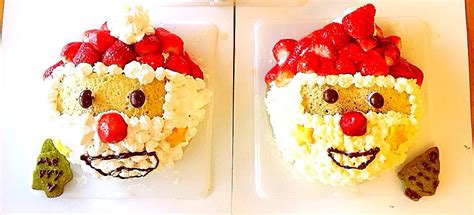 幼稚園児がデコレーションしたサンタのお顔ケーキ ／ クリスマスグランプリ2015【ヤマサ醤油株式会社】