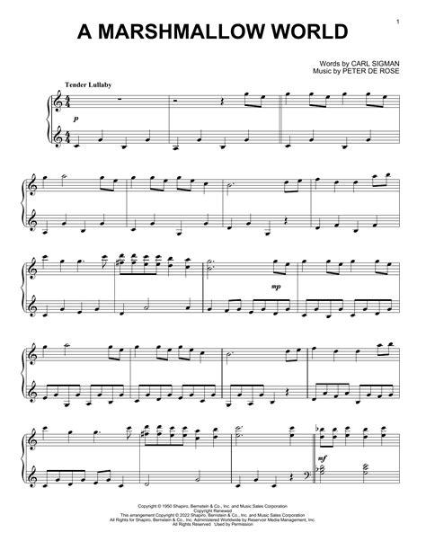 A Marshmallow World By Carl Sigman Sheet Music For Piano Solo At Sheet