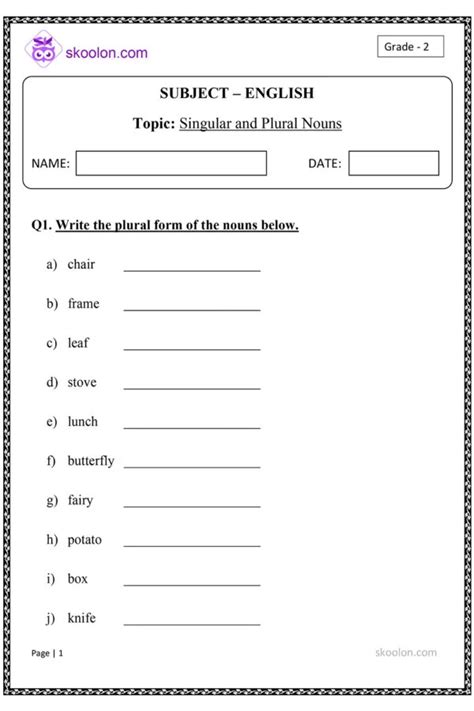 Singular And Plural Nouns