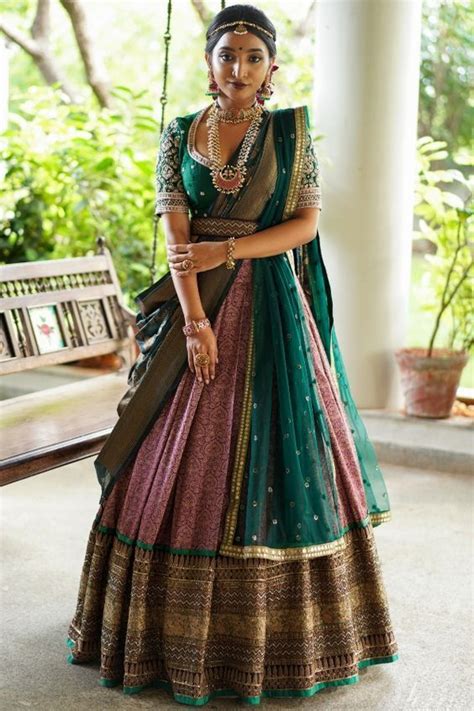 South Indian Pattu Sarees For Brides Half Saree Designs