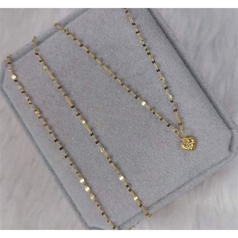 K Saudi Gold Necklace W Dot Heart Pawnable And Cod Shopee