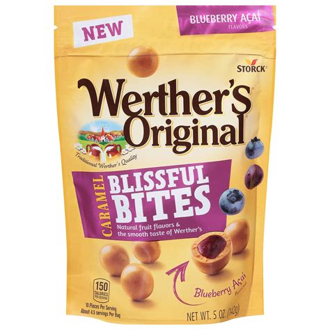 Storck Werther S Original Caramel Blueberry Acai Blissful Bites 5 Oz 5