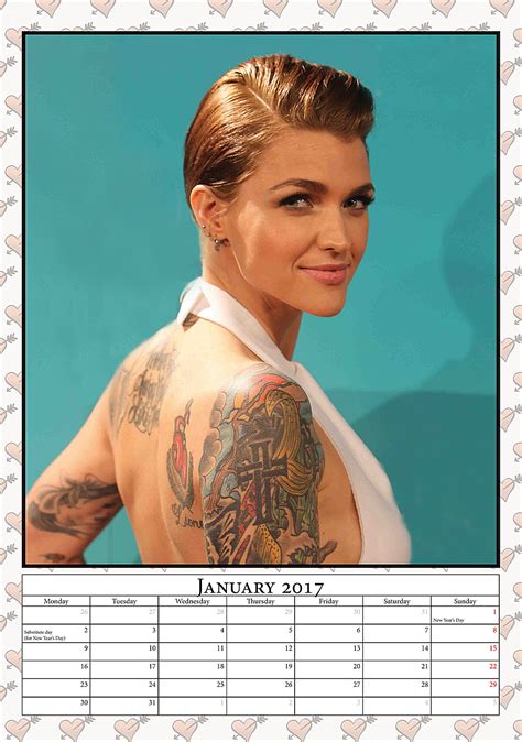 Ruby Rose Celebrity Wall Calendar 2017 Celebrity Calendars