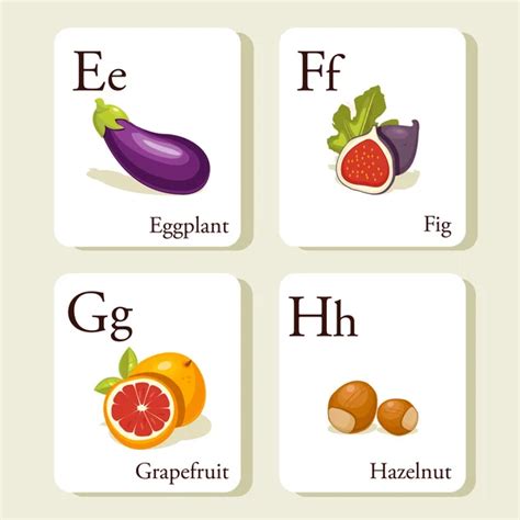 Fruit And Vegetable Alphabet Stock Vectors Royalty Free Fruit And Vegetable Alphabet