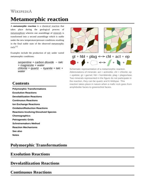 Metamorphic Reaction