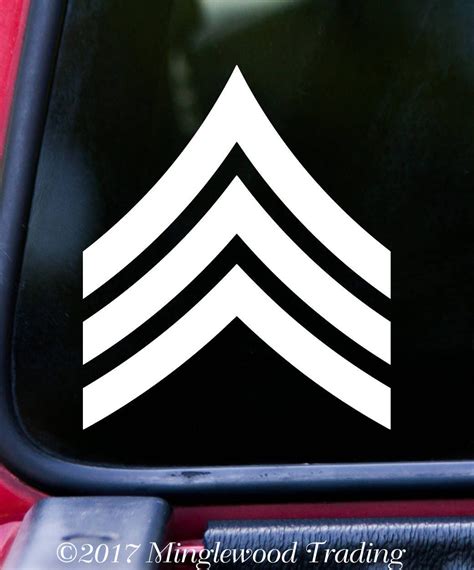 Us Army E5 Sergeant Insignia Vinyl Decal Sticker Sgt Etsy