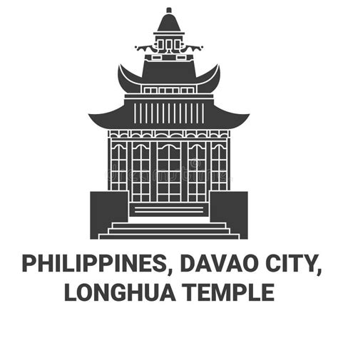 Philippines Davao City Longhua Temple Travel Landmark Vector