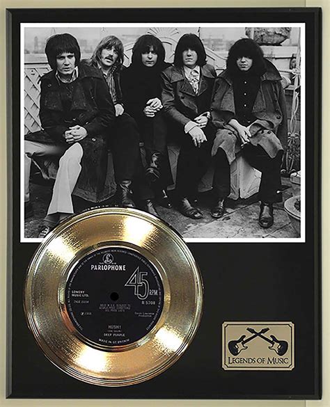 Deep Purple Hush Gold 45 Record Ltd Edition Display Award Quality