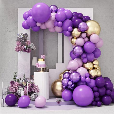 134pcs Purple Balloon Garland Kit Dark Purple Gold Arch - Etsy