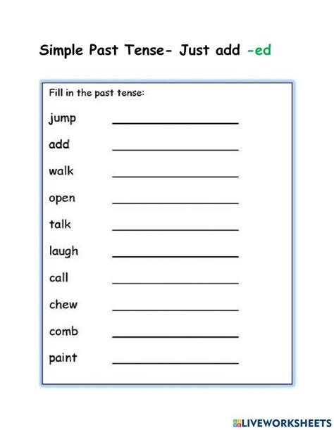 Simple Past Tense Online Exercise For Grade 3 Live Worksheets Worksheets Library