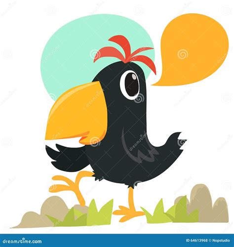 Cartoon Crow Sitting On Tree Branch | CartoonDealer.com #73438353