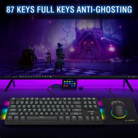 Teclado de jogos mecânicos e mouse combo e yooso Teclas Hot Swap Hot Swap Pluggable Blue