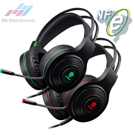 Headset Gamer Evolut Temis EG 301 PC Notebook P2 3 5mm C Microfone LED