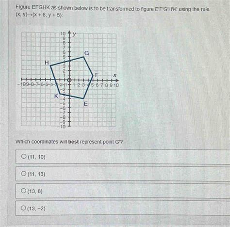 Solved Figure Efghk As Shown Below Is To Be Transformed To Figure E F G H K Using The Rule X