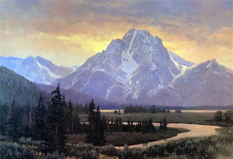 Sunset On Mt Moran By Jim Wilcox Wilcox Gallery