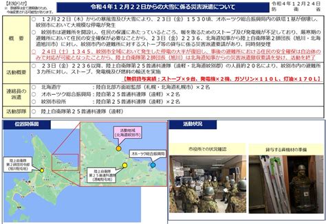 防衛省・自衛隊（災害対策） On Twitter 令和4年12月22日からの大雪に係る災害派遣について