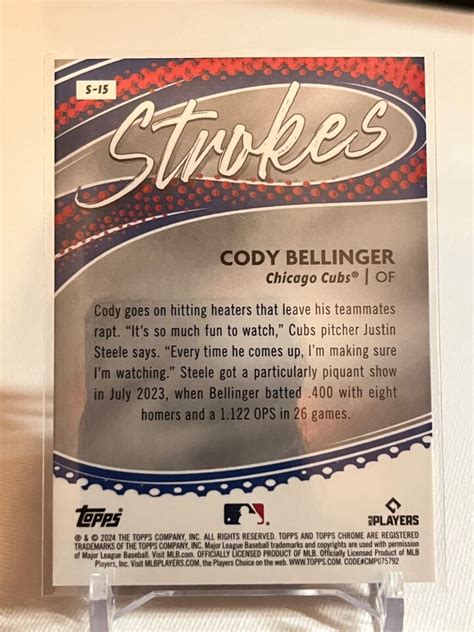 Cody Bellinger 2024 Topps Chrome Strokes Refractor Card S 15 EBay