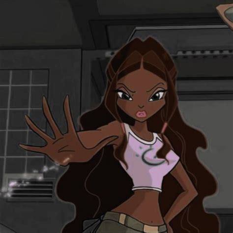 Layla Winx Club Dark Aesthetic Inspo Black Cartoon Characters Black