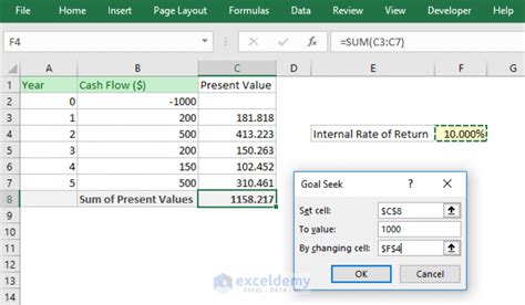 How To Calculate Irr Internal Rate Of Return In Excel 9 Easy Ways