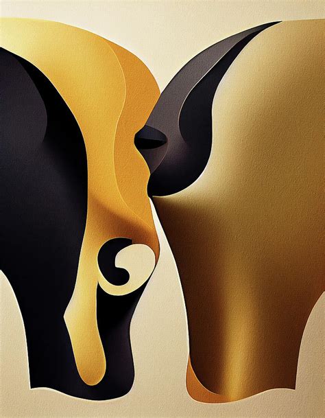 Two Bulls - Composition 2 Painting by Paula Picasson | Fine Art America