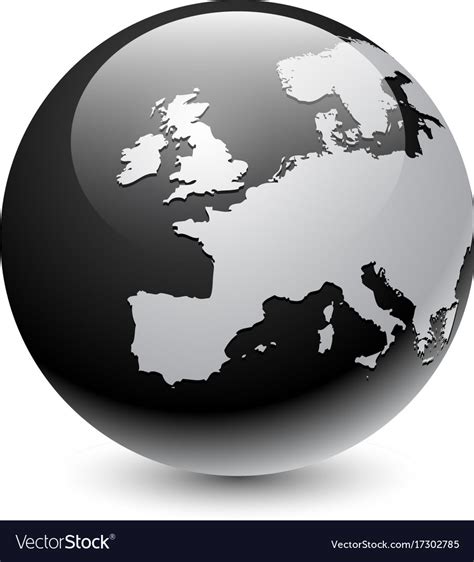 Europe Silhouette On Gray Globe Royalty Free Vector Image