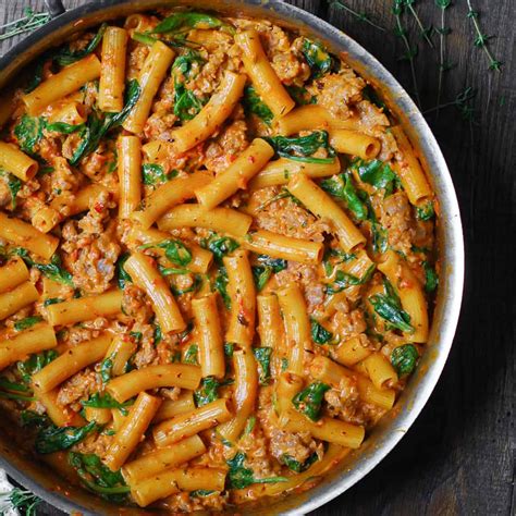 Creamy Sausage Rigatoni One Pot Minute Meal Julia S Album