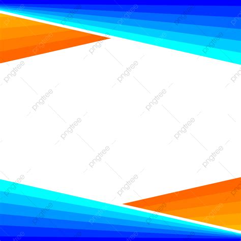 Moldura De Borda De Forma Geométrica Gradiente Laranja Azul Png Azul