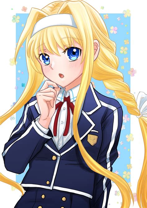 Safebooru 1girl Alice Schuberg Arm At Side Bangs Blonde Hair Blue