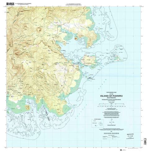 Island Of Pohnpei Southeast Fm Micronesia Usgs Topographic