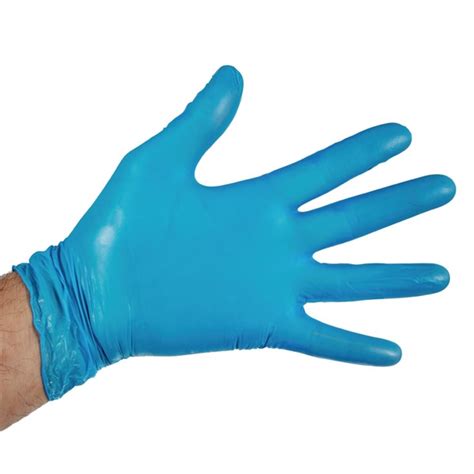 Gants alimentaires en vinyle non poudrés Vogue bleus P CF403 Nisbets