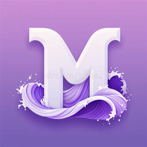 M Letter with a Splash of Purple and Blue Paint. Vector Illustration ...