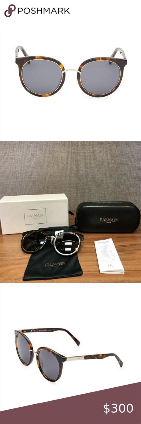 Nwt Balmain 51mm Round Tortoiseshell Sunglasses Sleek Round Tortoise Shell Sunglasses With