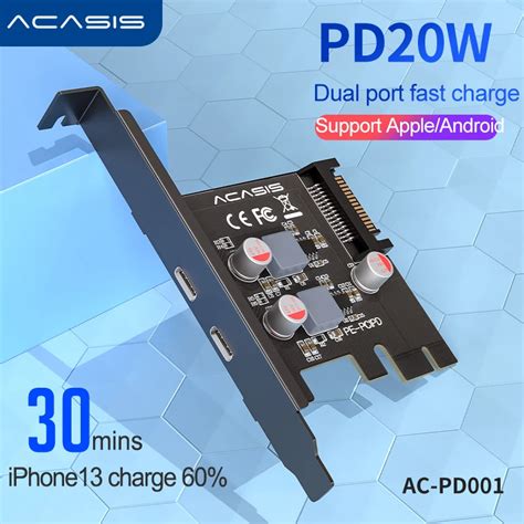 Acasis Pcie Para Tipo C Portas Cart O De Expans O Pcie Riser Duplo