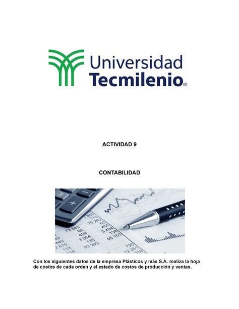 Act 9 Contabilidad Y Costos Universidad Tecmilenio ACTIVIDAD 9