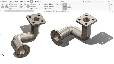 How To Make Flange With Pipe Design In Solidworks Solidworks Tutorial