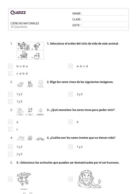 50 Ciencias De La Vida Hojas De Trabajo Para Grado 2 En Quizizz Gratis E Imprimible